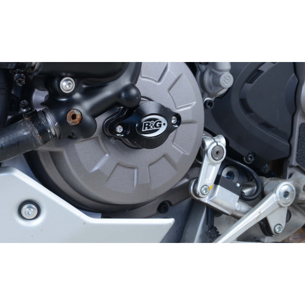 R&G Engine Case Slider for Ducati DesertX '22-, Ducati Multistrada V2(S) '22-, Ducati Multistrada 1260, 1260S, 1260 D-Air, 1260 Pikes Peak '18-, Hypermotard 950 '19- (SP/RVE '21-), & Monster 950 (+) '21- models.